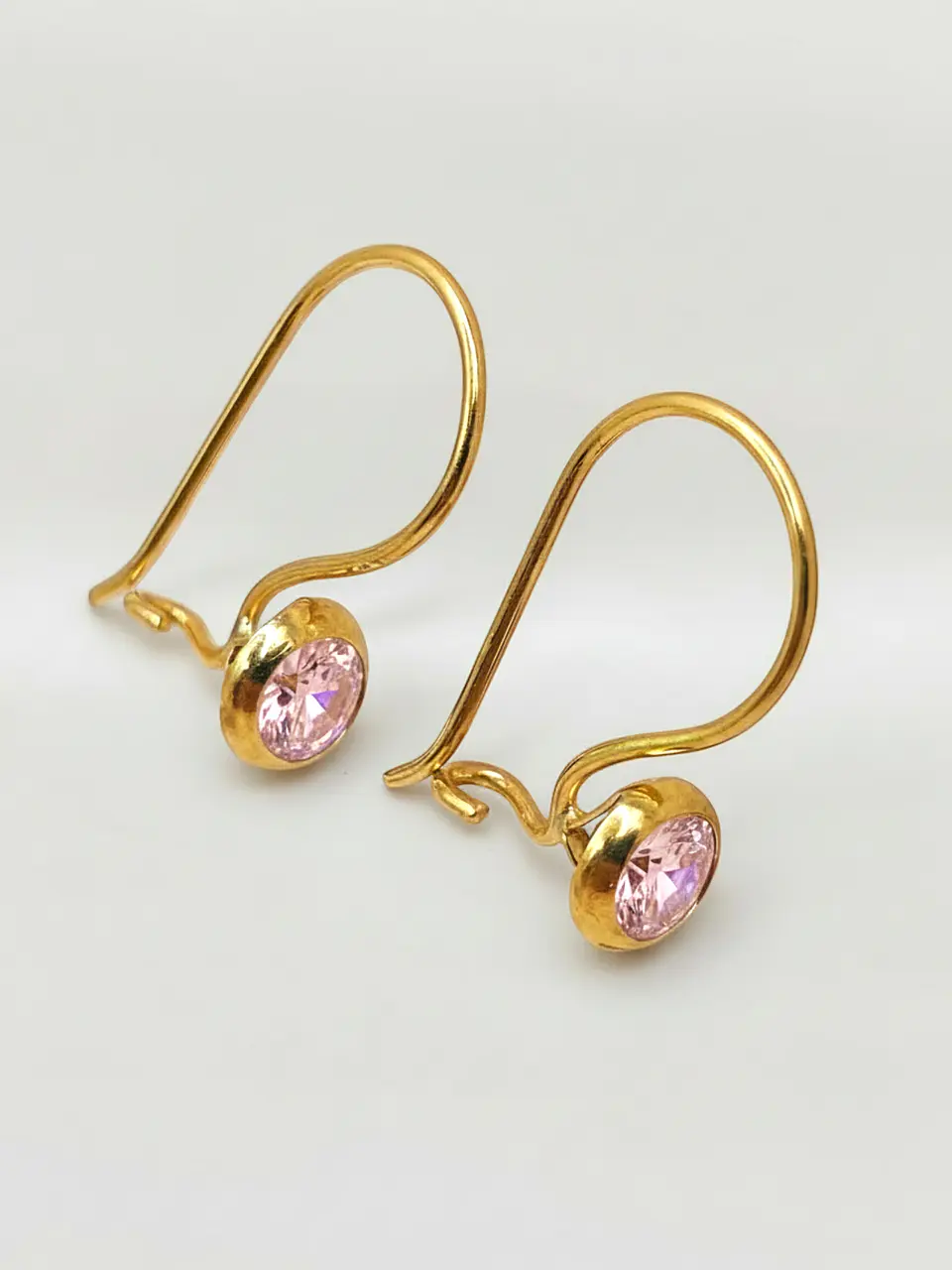 Aros Punto de Luz Rosa de Francia Oro 18k 1