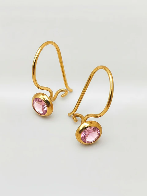 Aros Punto de Luz Rosa de Francia Oro 18k