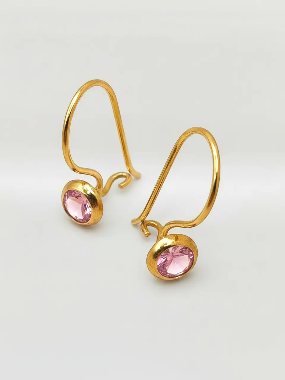 Aros Punto de Luz Rosa de Francia Oro 18k 2