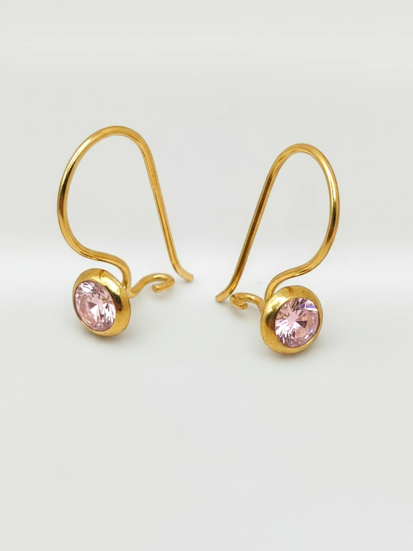 Aros Punto de Luz Rosa de Francia Oro 18k 4