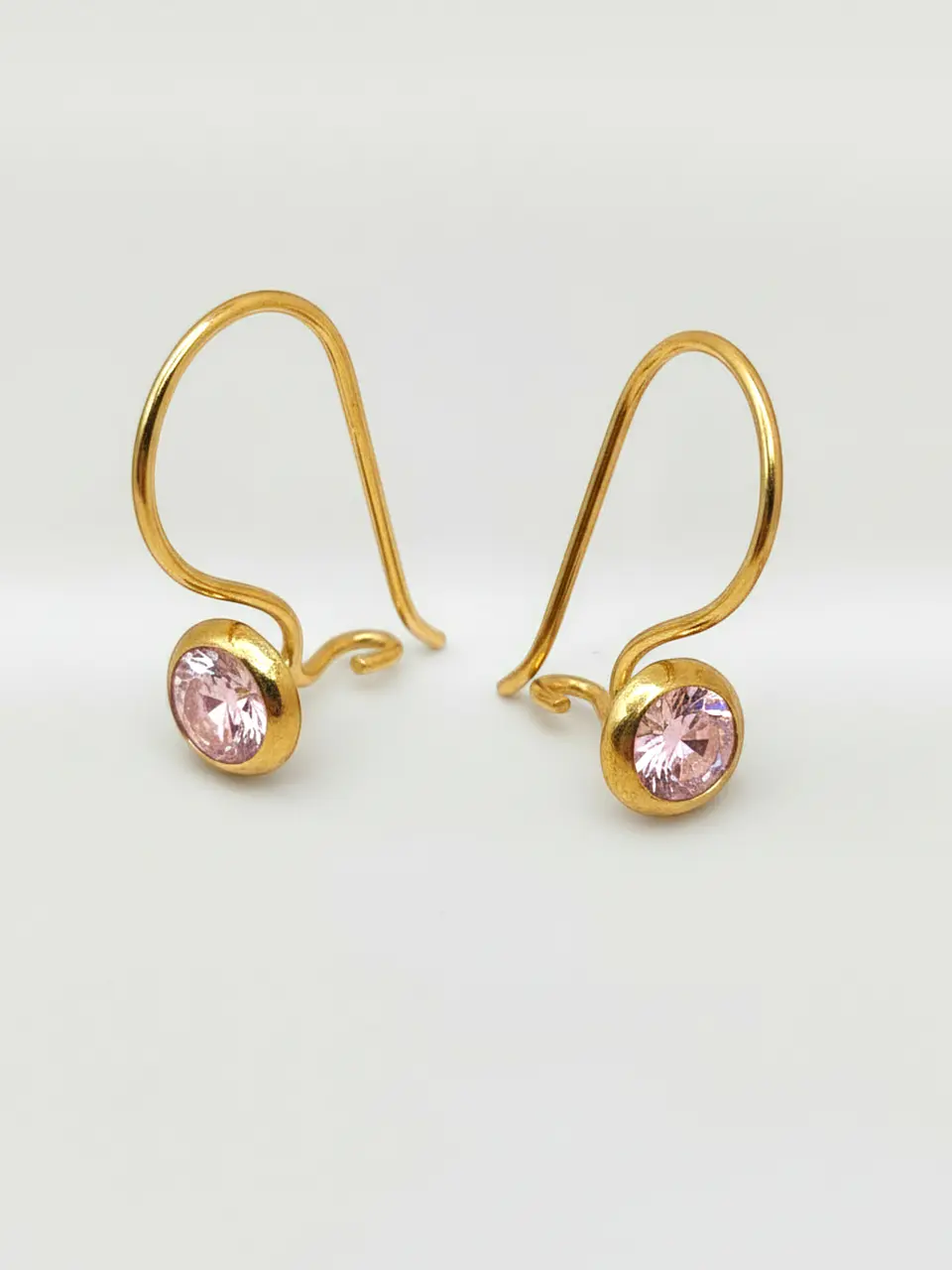 Aros Punto de Luz Rosa de Francia Oro 18k 4