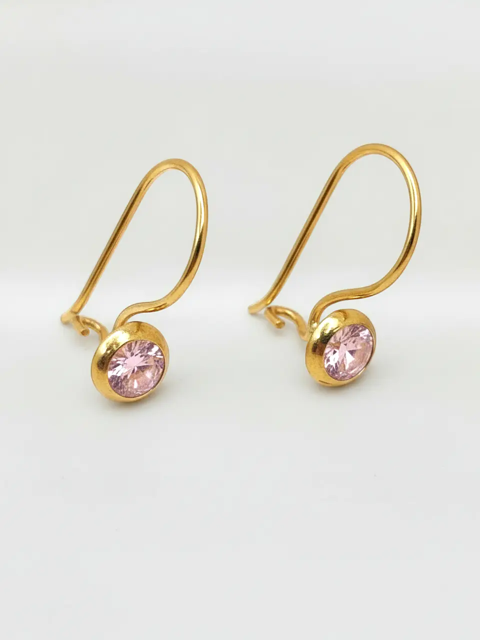 Aros Punto de Luz Rosa de Francia Oro 18k 5