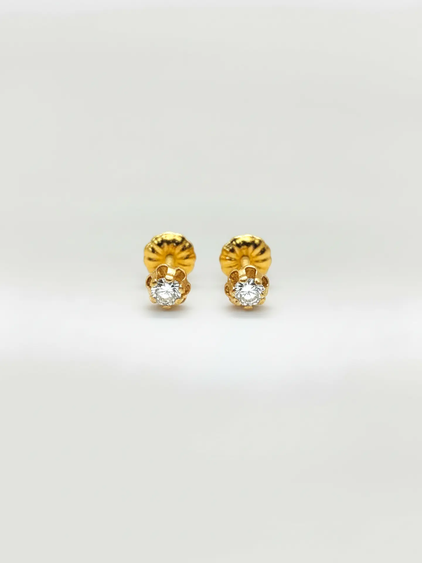 Aros Chatón Italiano Circón Chico Oro 18k 3
