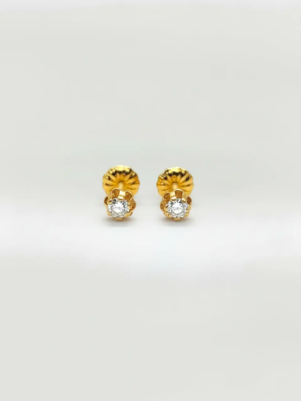 Aros Chatón Italiano Circón Chico Oro 18k 3