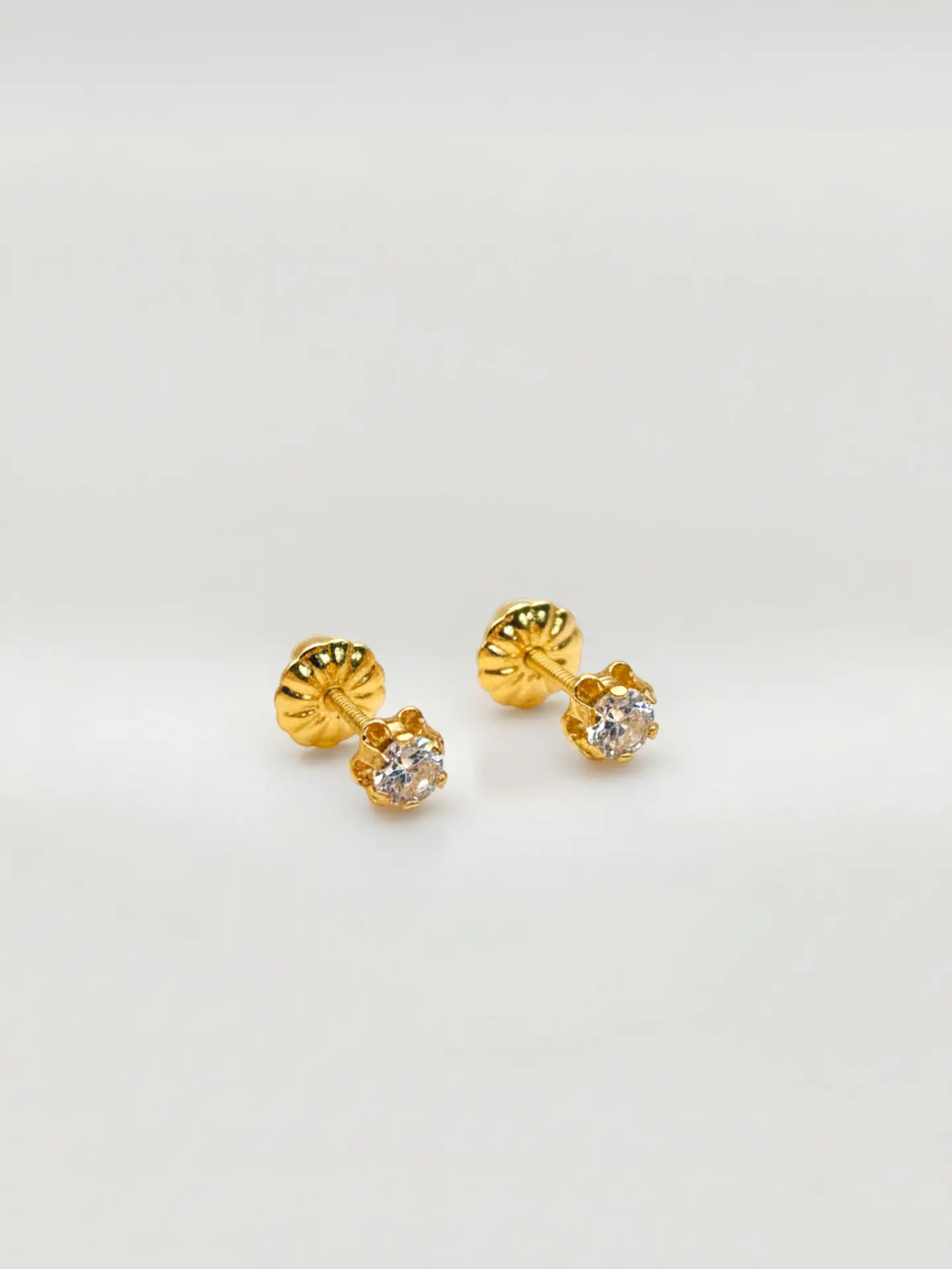 Aros Chatón Italiano Circón Chico Oro 18k 6