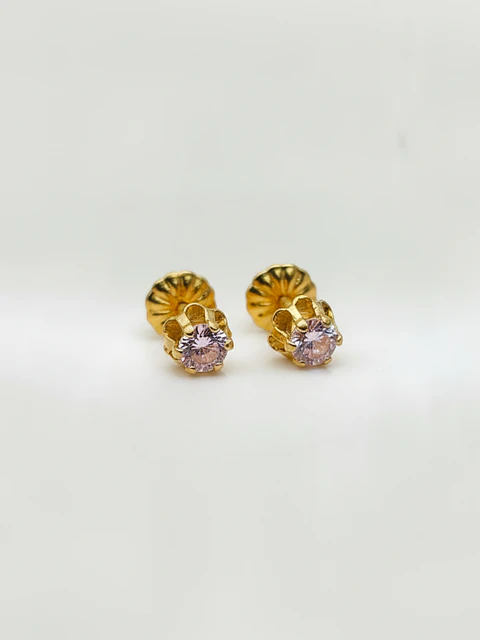 Aros Chatón Italiano Rosa de Francia Mediano Oro 18k
