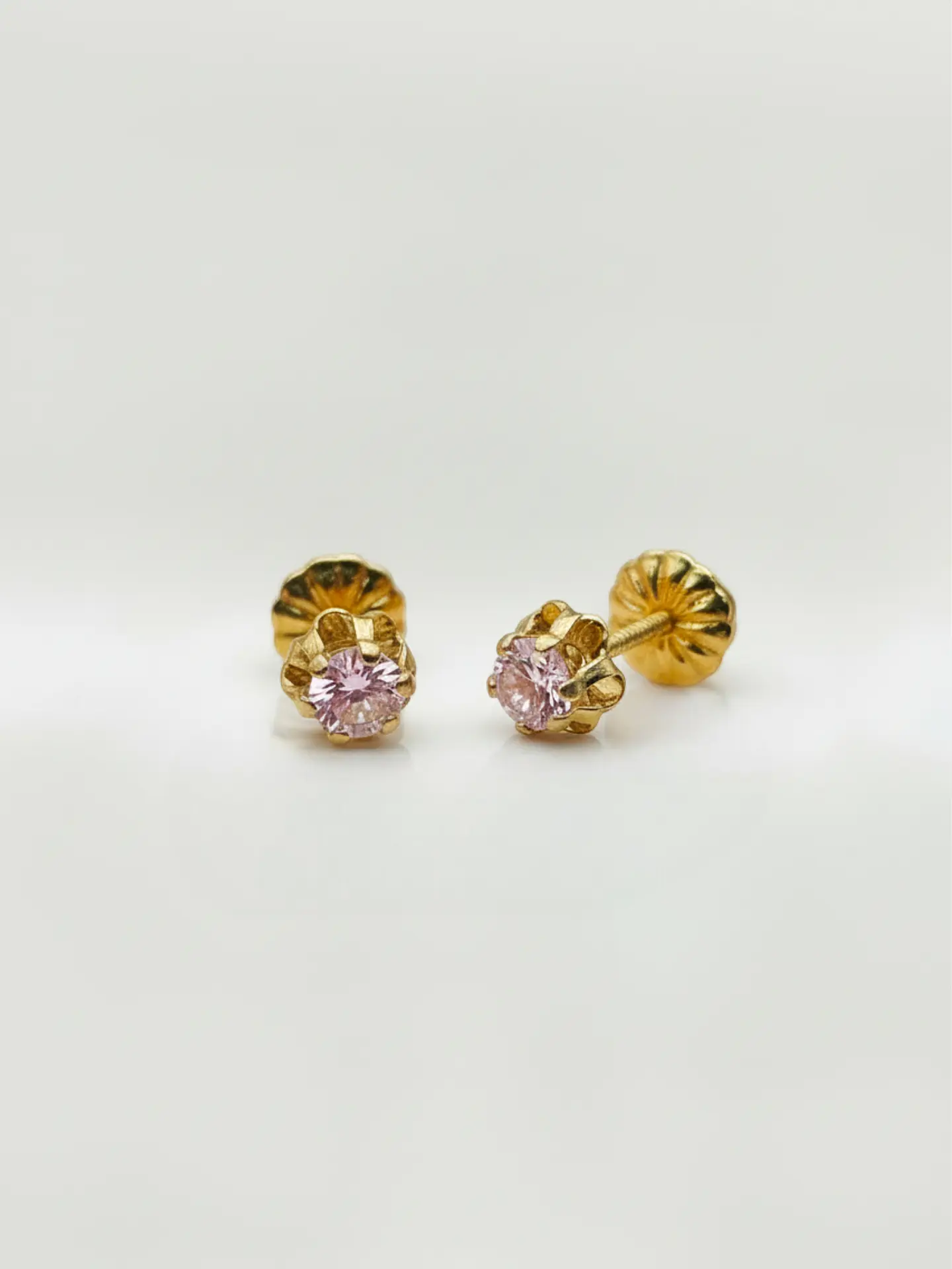Aros Chatón Italiano Rosa de Francia Mediano Oro 18k 3