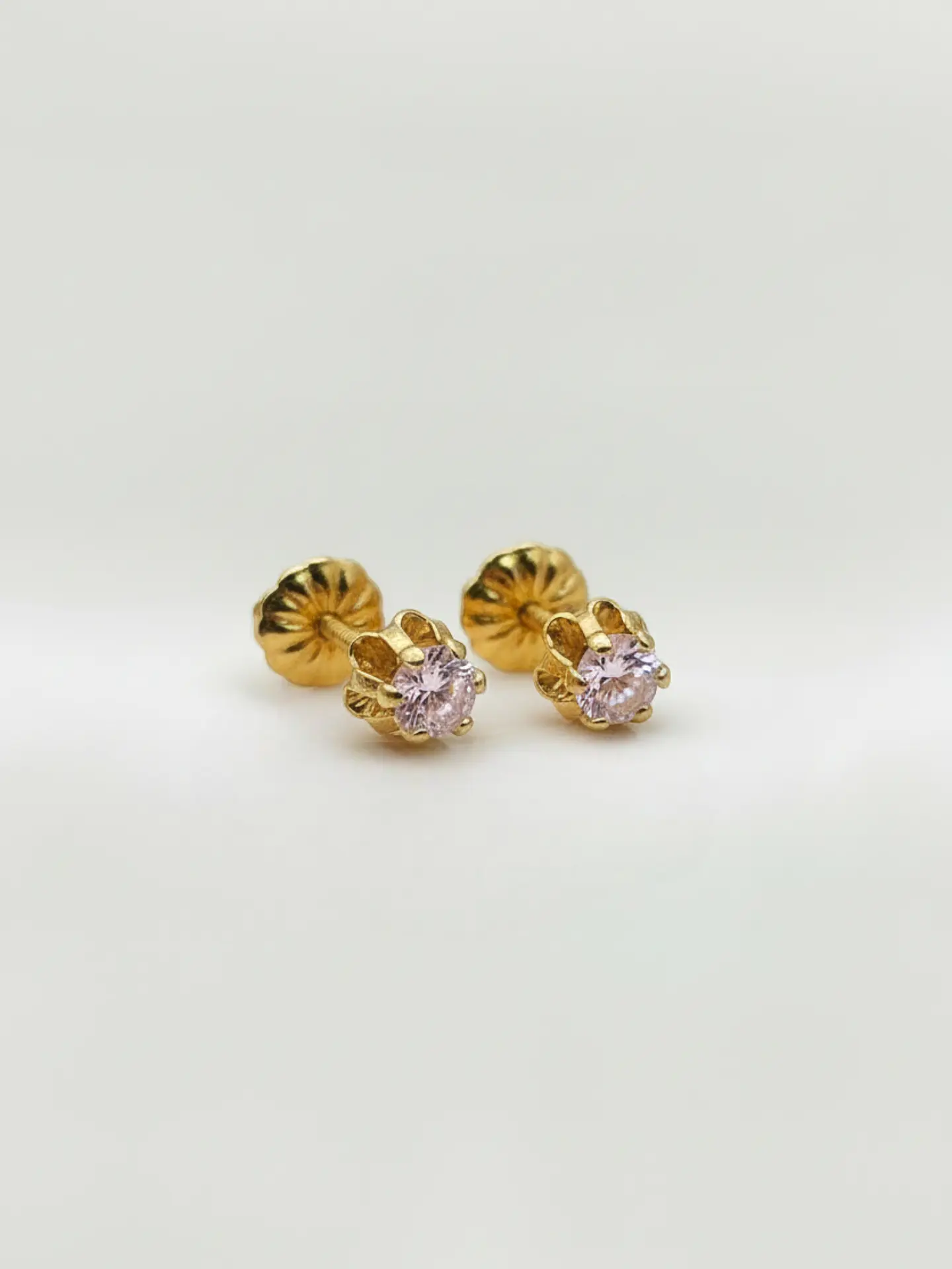 Aros Chatón Italiano Rosa de Francia Mediano Oro 18k 5