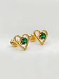 Aros Corazón de Esmeralda Grande Oro 18k - Miniatura 5