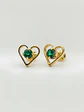 Aros Corazón de Esmeralda Grande Oro 18k - Miniatura 2