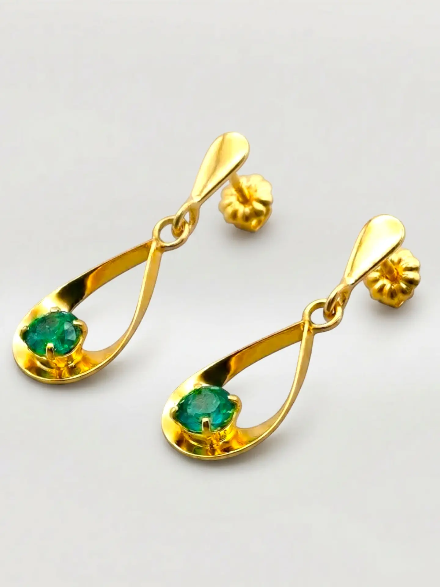 Aros Gota Jardín de Esmeralda Colgante Oro 18k 1