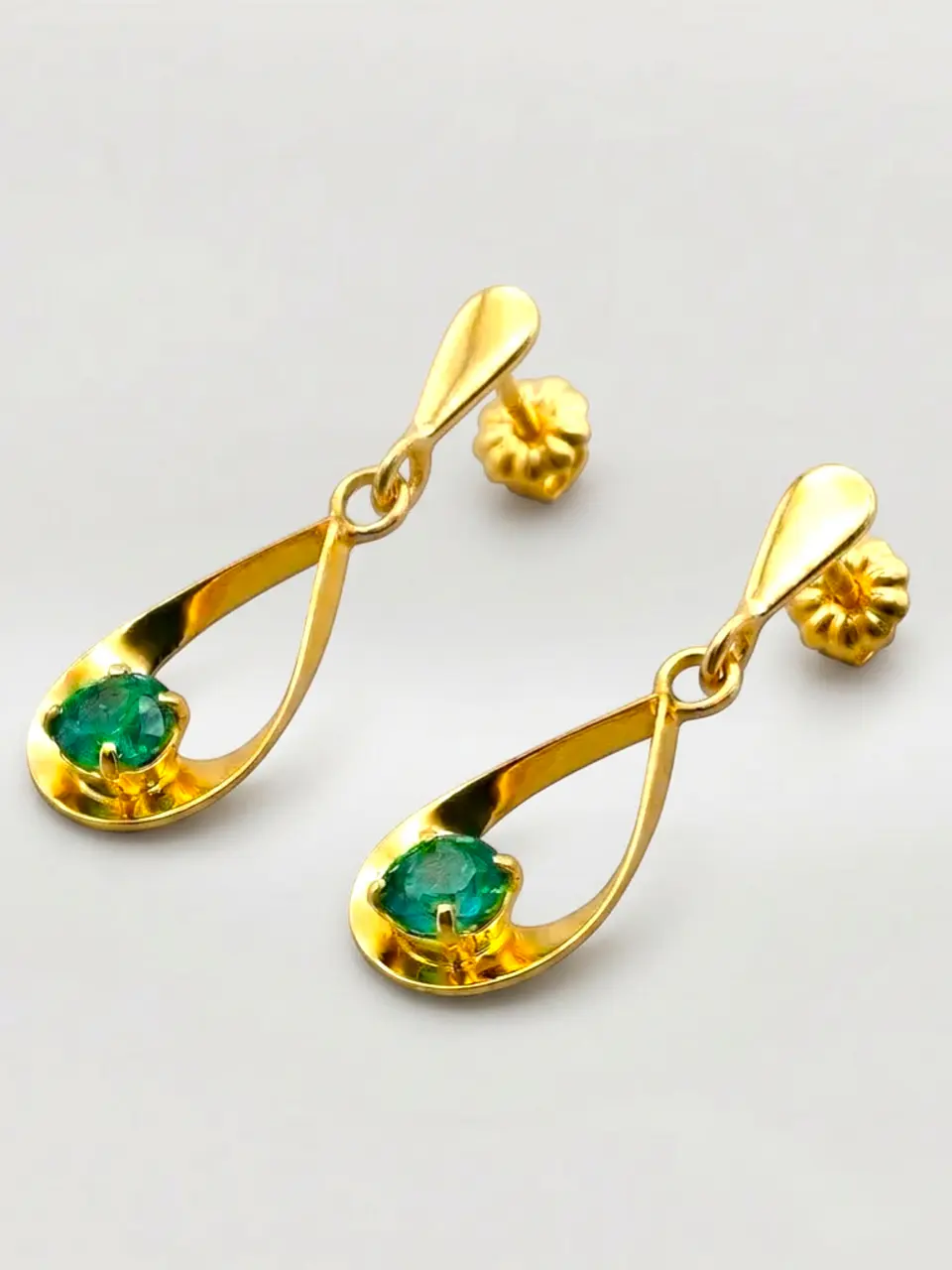 Aros Gota Jardín de Esmeralda Colgante Oro 18k 1