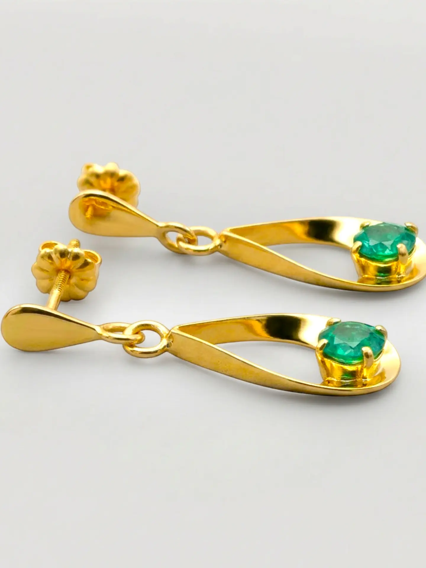 Aros Gota Jardín de Esmeralda Colgante Oro 18k 2