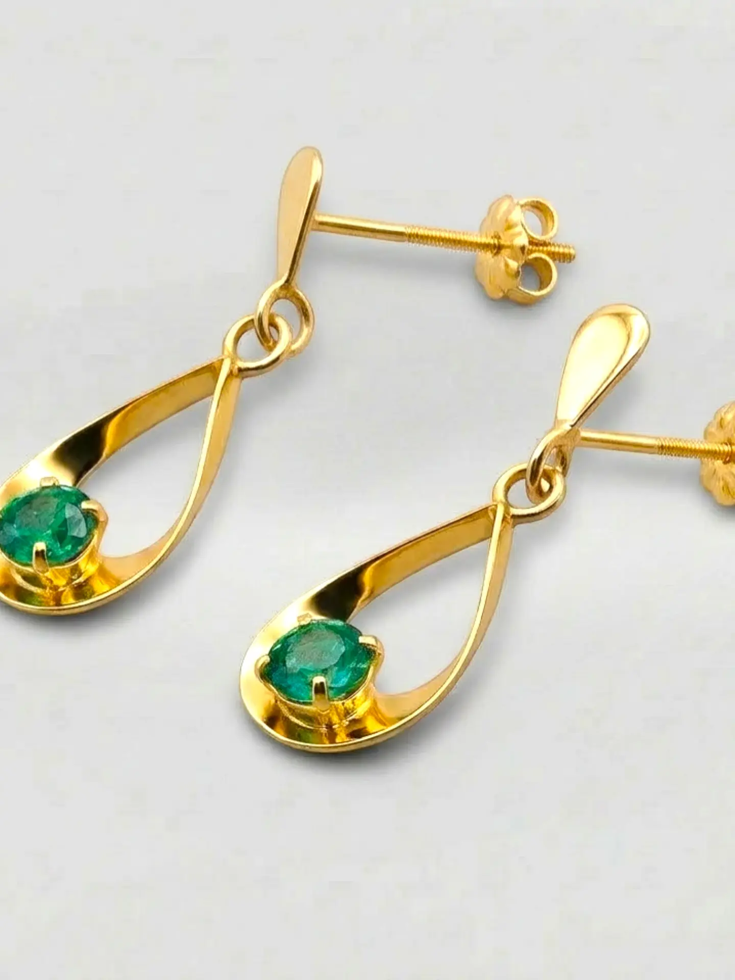 Aros Gota Jardín de Esmeralda Colgante Oro 18k 3