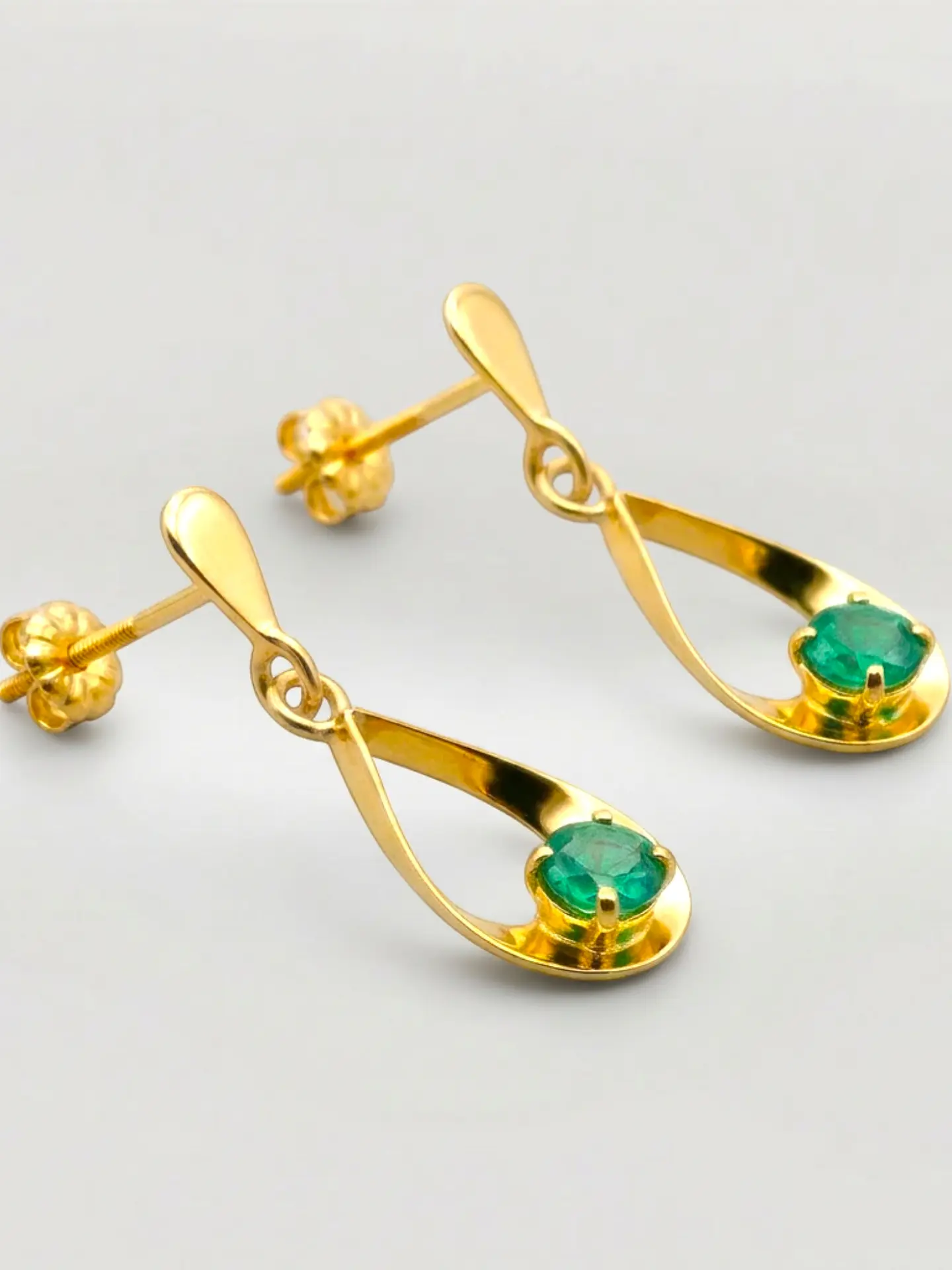 Aros Gota Jardín de Esmeralda Colgante Oro 18k 5