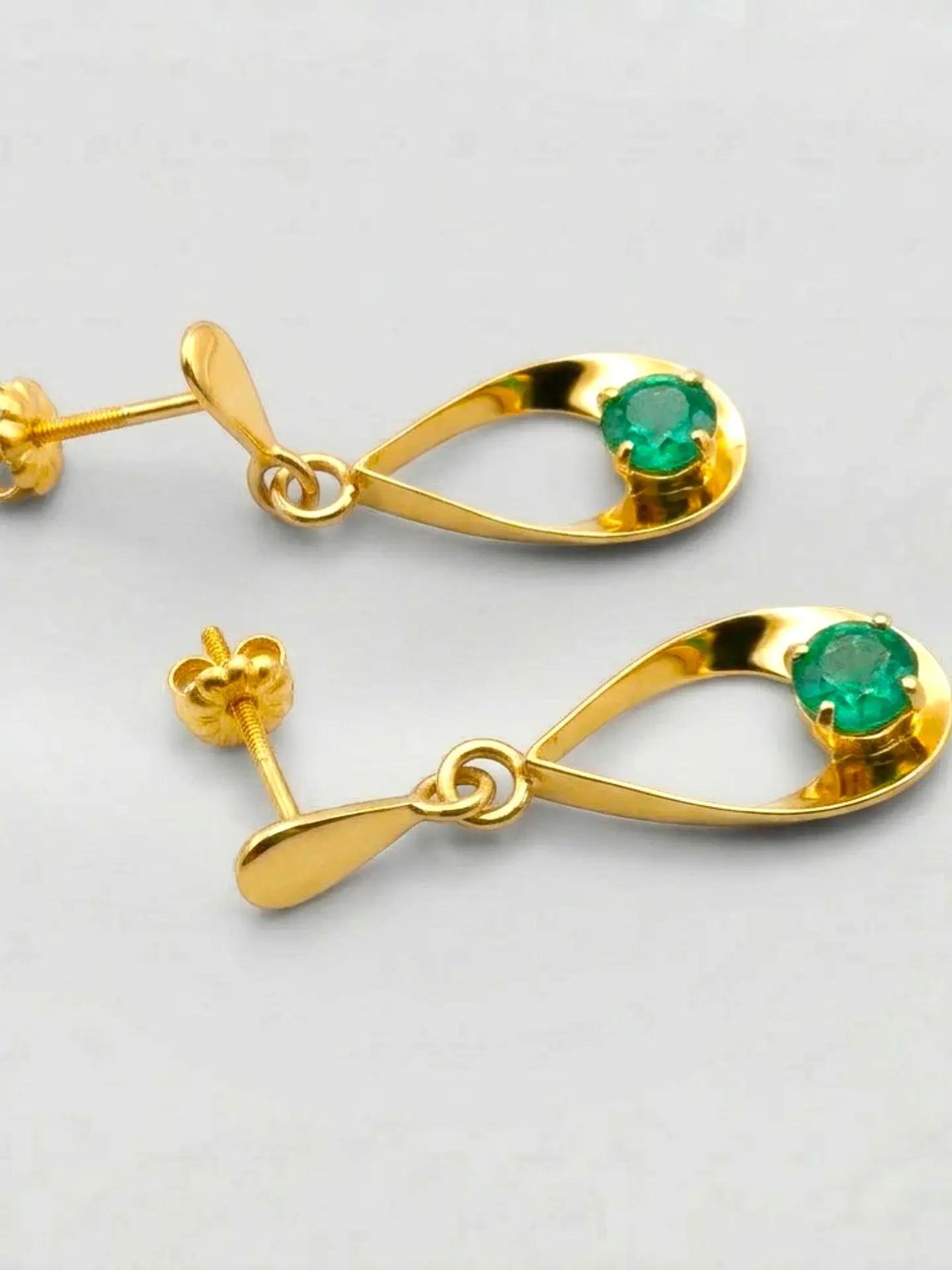 Aros Gota Jardín de Esmeralda Colgante Oro 18k 6