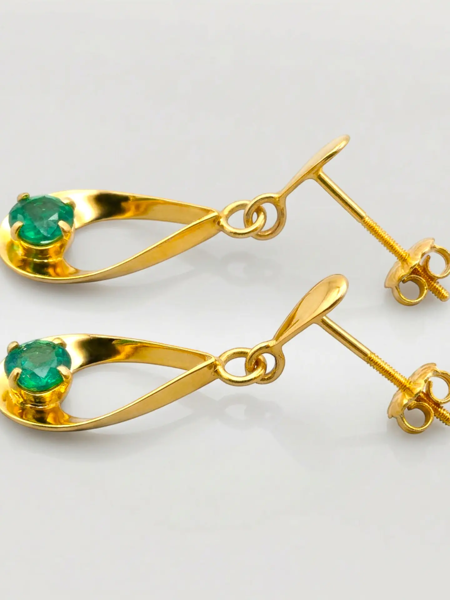 Aros Gota Jardín de Esmeralda Colgante Oro 18k 7