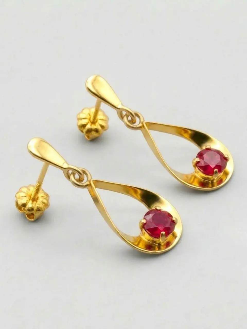 Aros Gota Pasión de Rubí Colgante Oro 18k 1