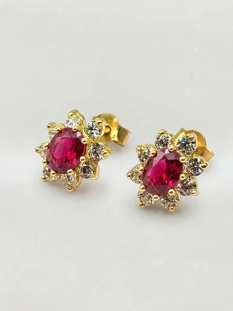 Aros Lady Pasión de Rubí Oro 18k