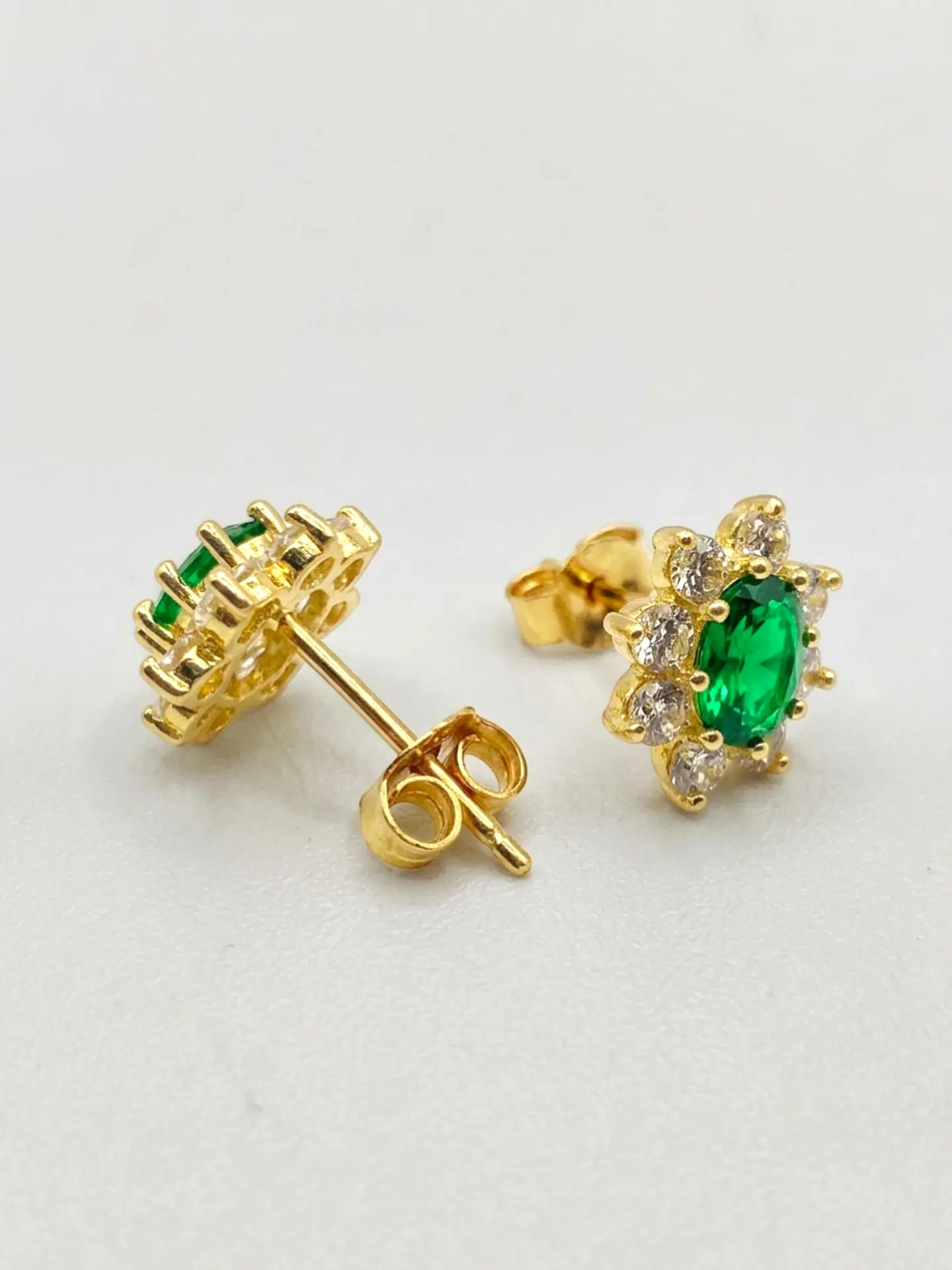 Aros Lady Jardín de Esmeralda y Circones Oro 18k 3