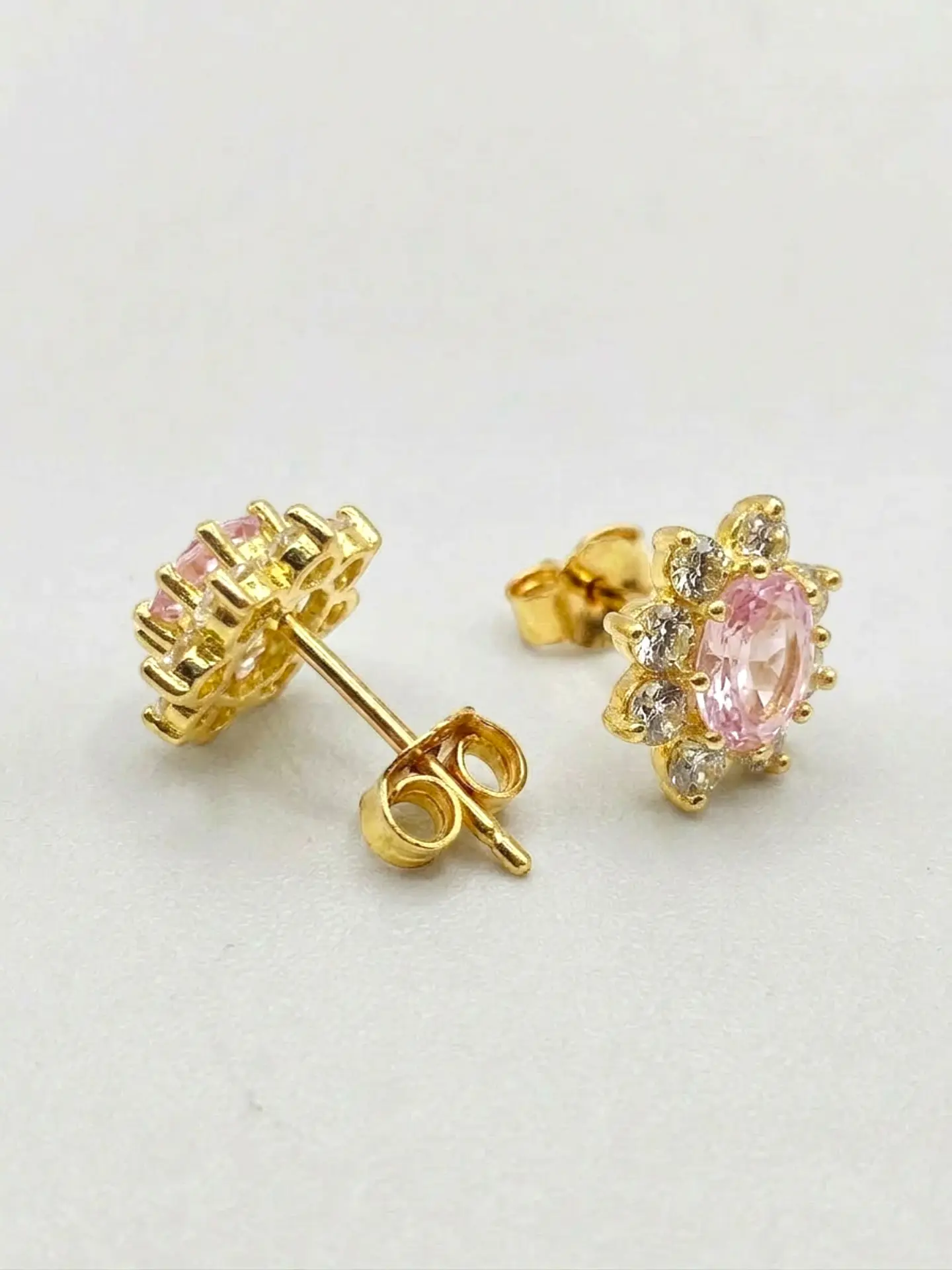 Aros Lady Rosa de Francia y Circones Oro 18k 3