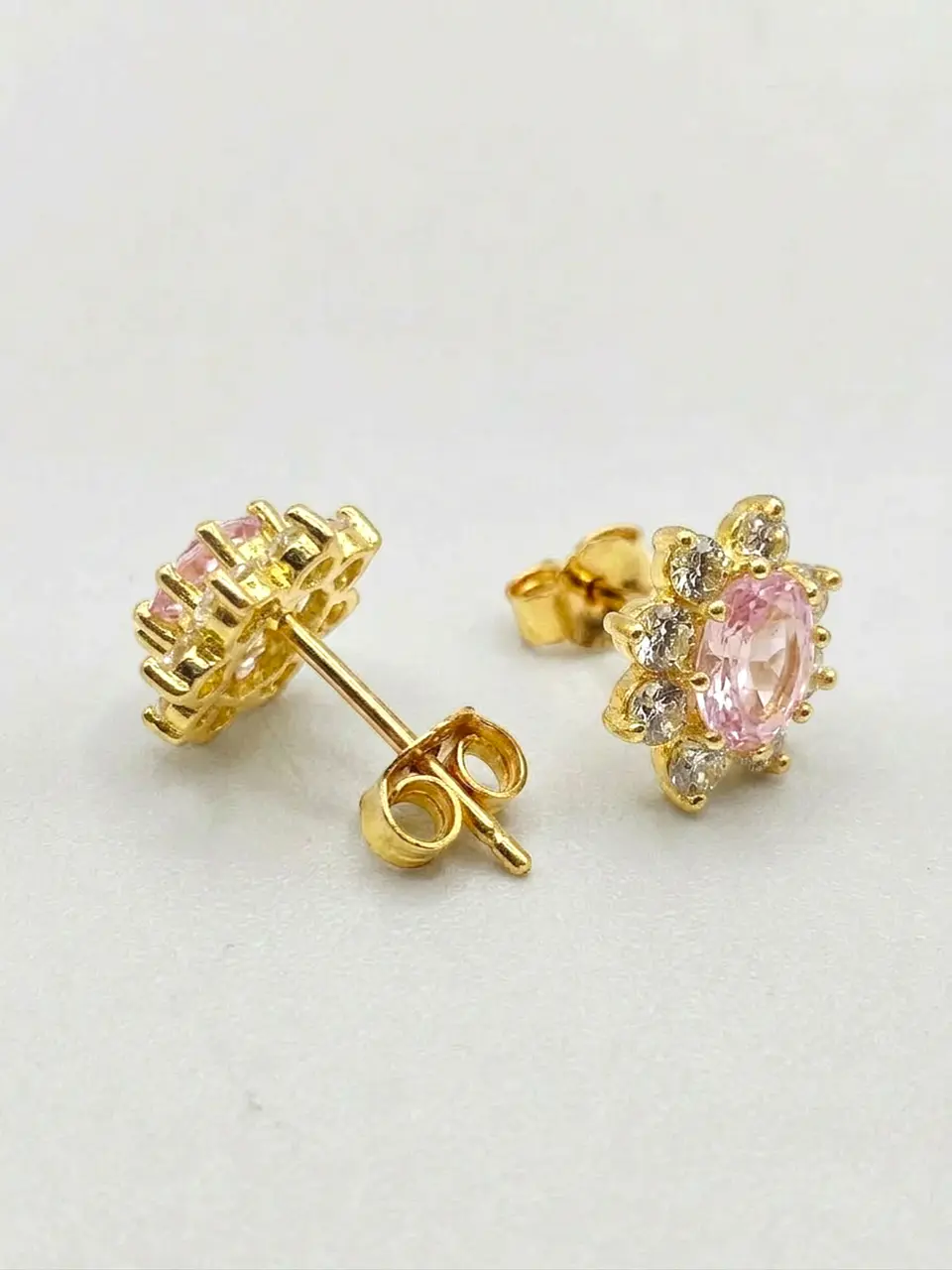 Aros Lady Rosa de Francia y Circones Oro 18k 3