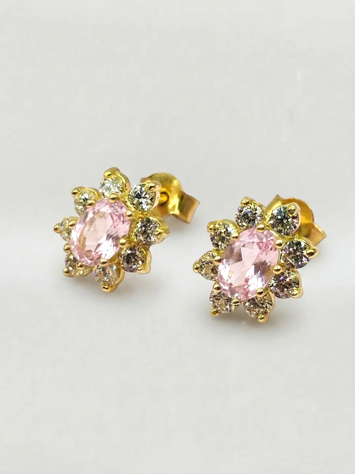 Aros Lady Rosa de Francia y Circones Oro 18k 4