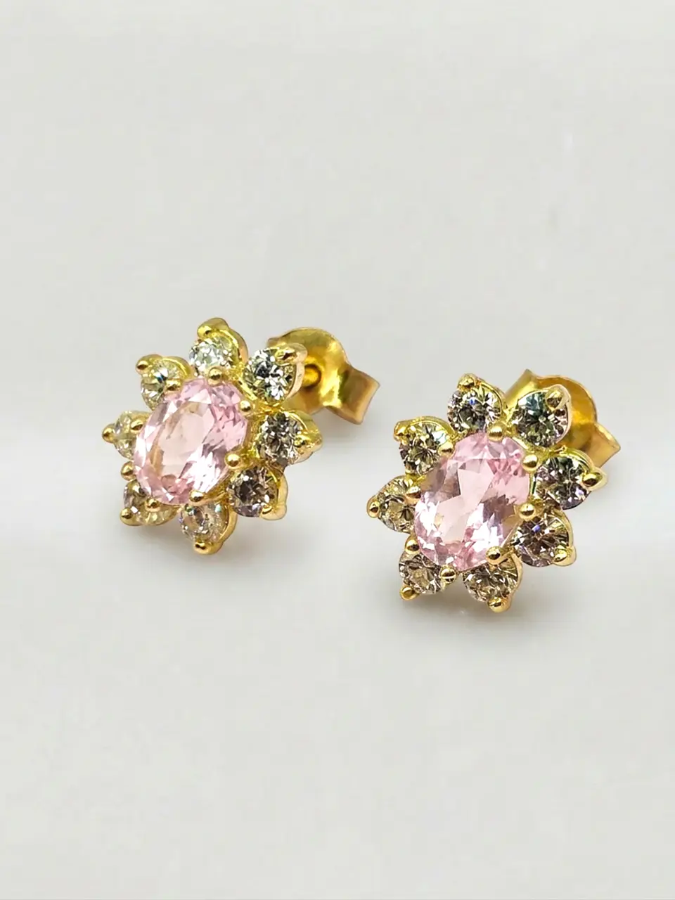 Aros Lady Rosa de Francia y Circones Oro 18k 4