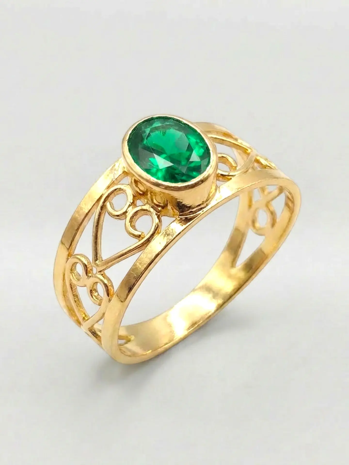 Anillo Olimpo Jardín de Esmeralda Oro 18k 3