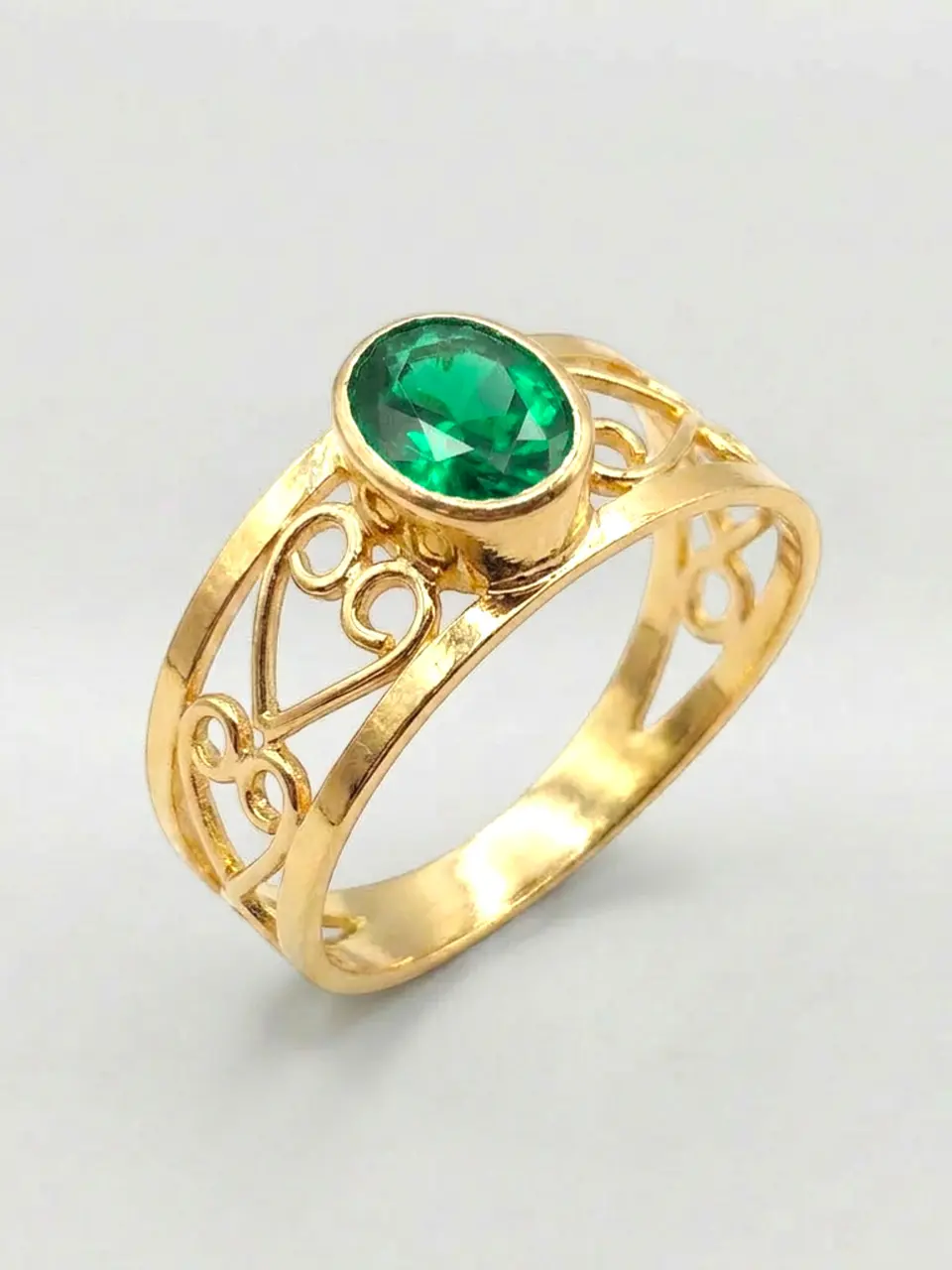 Anillo Olimpo Jardín de Esmeralda Oro 18k 3