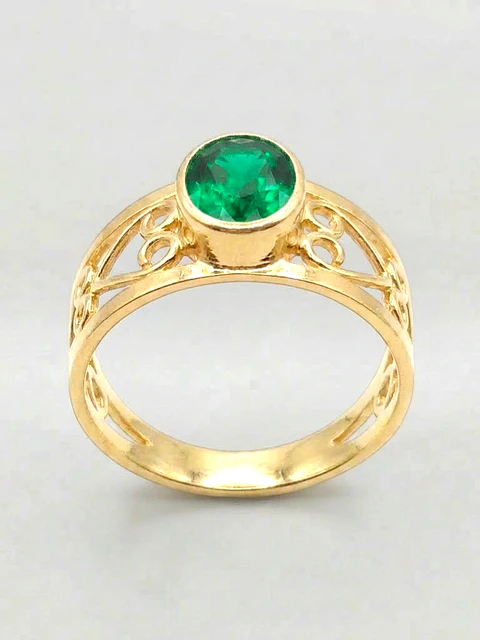 Anillo Olimpo Jardín de Esmeralda Oro 18k