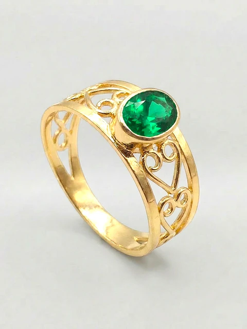 Anillo Olimpo Jardín de Esmeralda Oro 18k