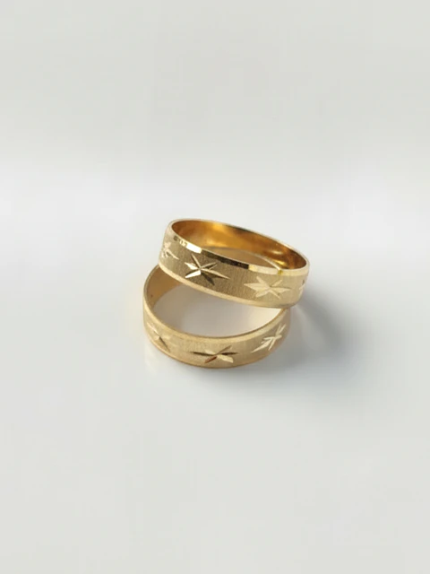 Argollas Destellos de Estrella 5 mm Oro 18k