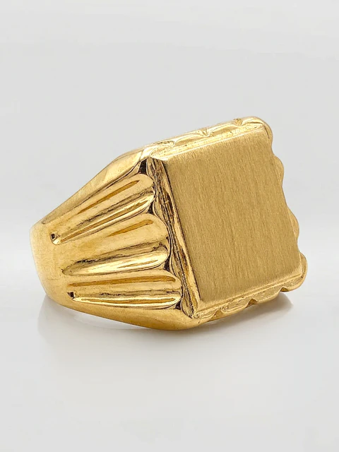 Anillo Sello de Prestigio Liso Oro 18k