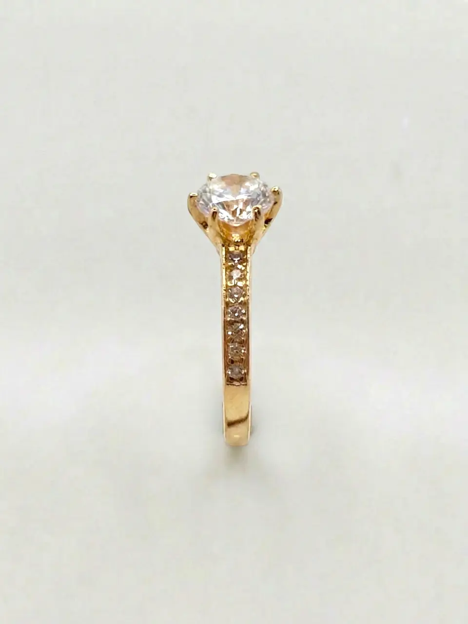 Anillo Solitario Cintillo de Gala Circón Oro 18k 3