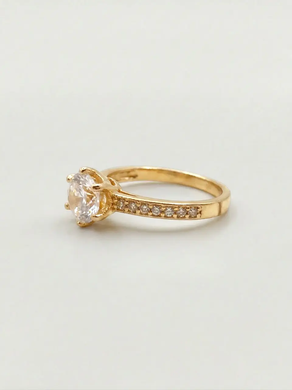 Anillo Solitario Cintillo de Gala Circón Oro 18k 5