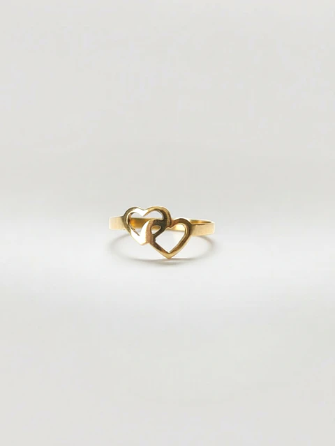 Anillo Unión de Corazones Delicados Oro 18k