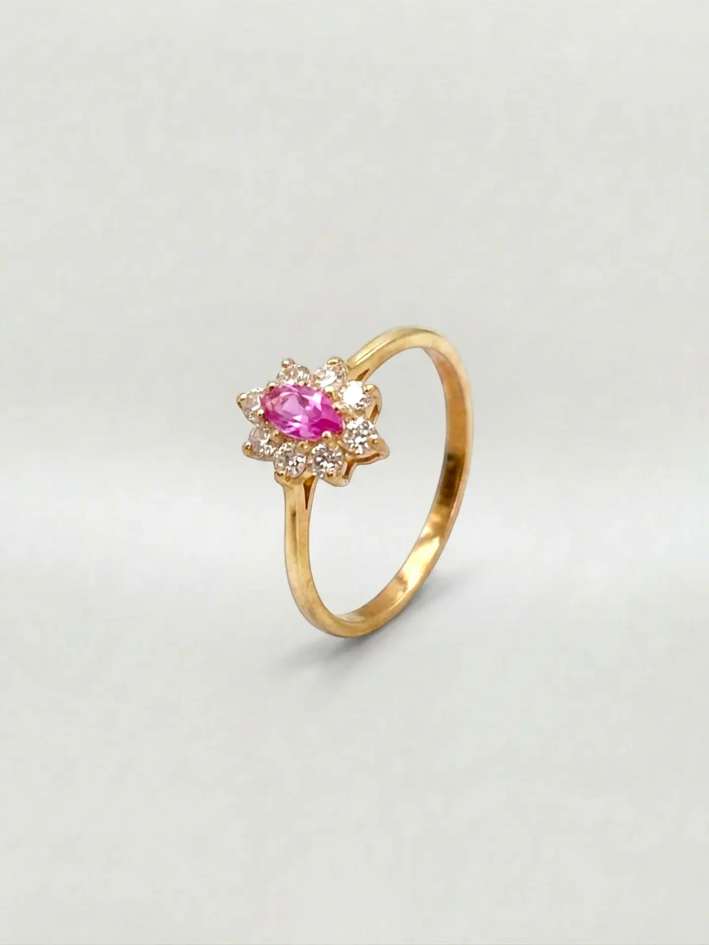 Anillo Lady Sofisticada Rosa de Francia Oro 18k 2