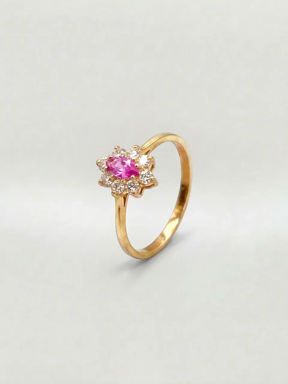 Anillo Lady Sofisticada Rosa de Francia Oro 18k 2