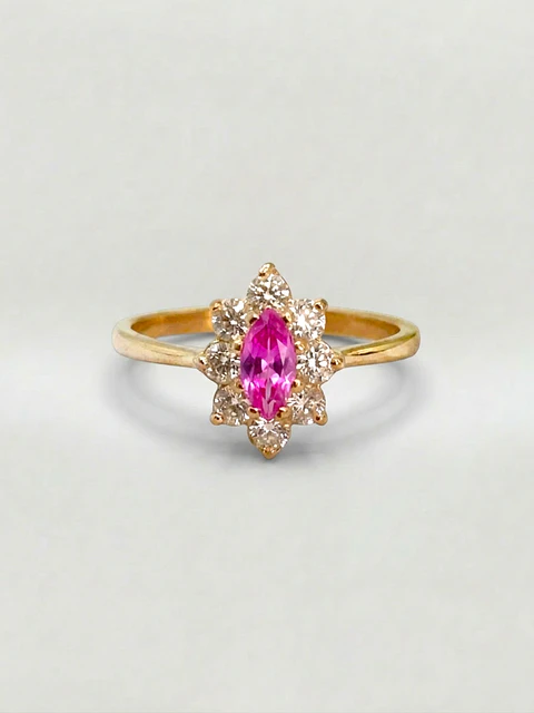 Anillo Lady Sofisticada Rosa de Francia Oro 18k