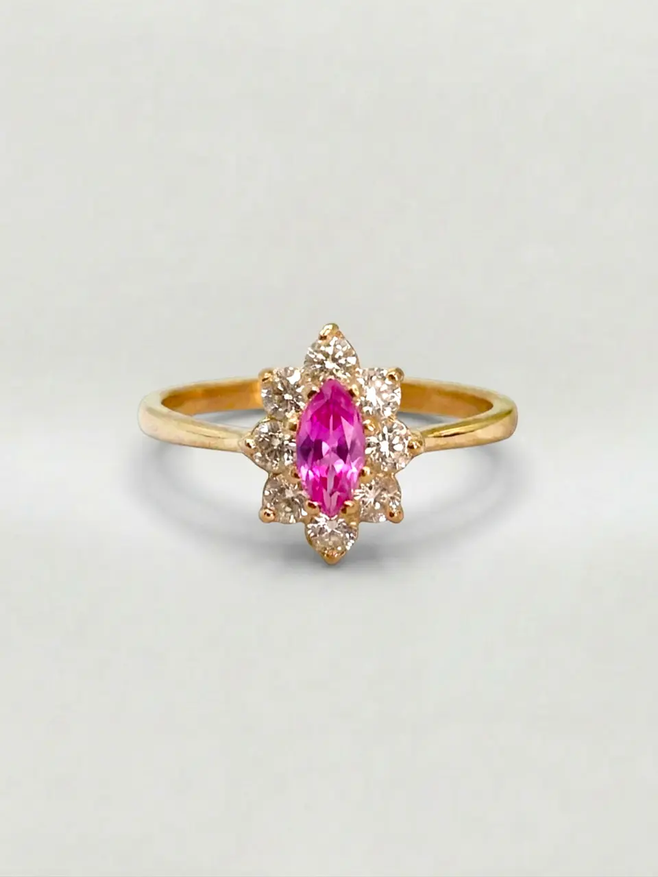Anillo Lady Sofisticada Rosa de Francia Oro 18k 1