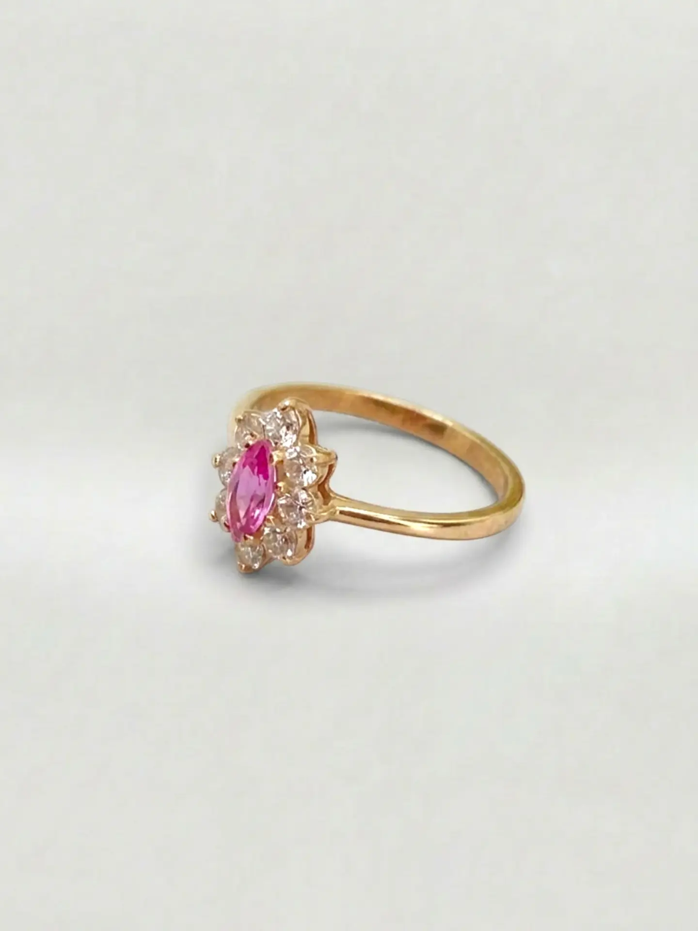 Anillo Lady Sofisticada Rosa de Francia Oro 18k 4