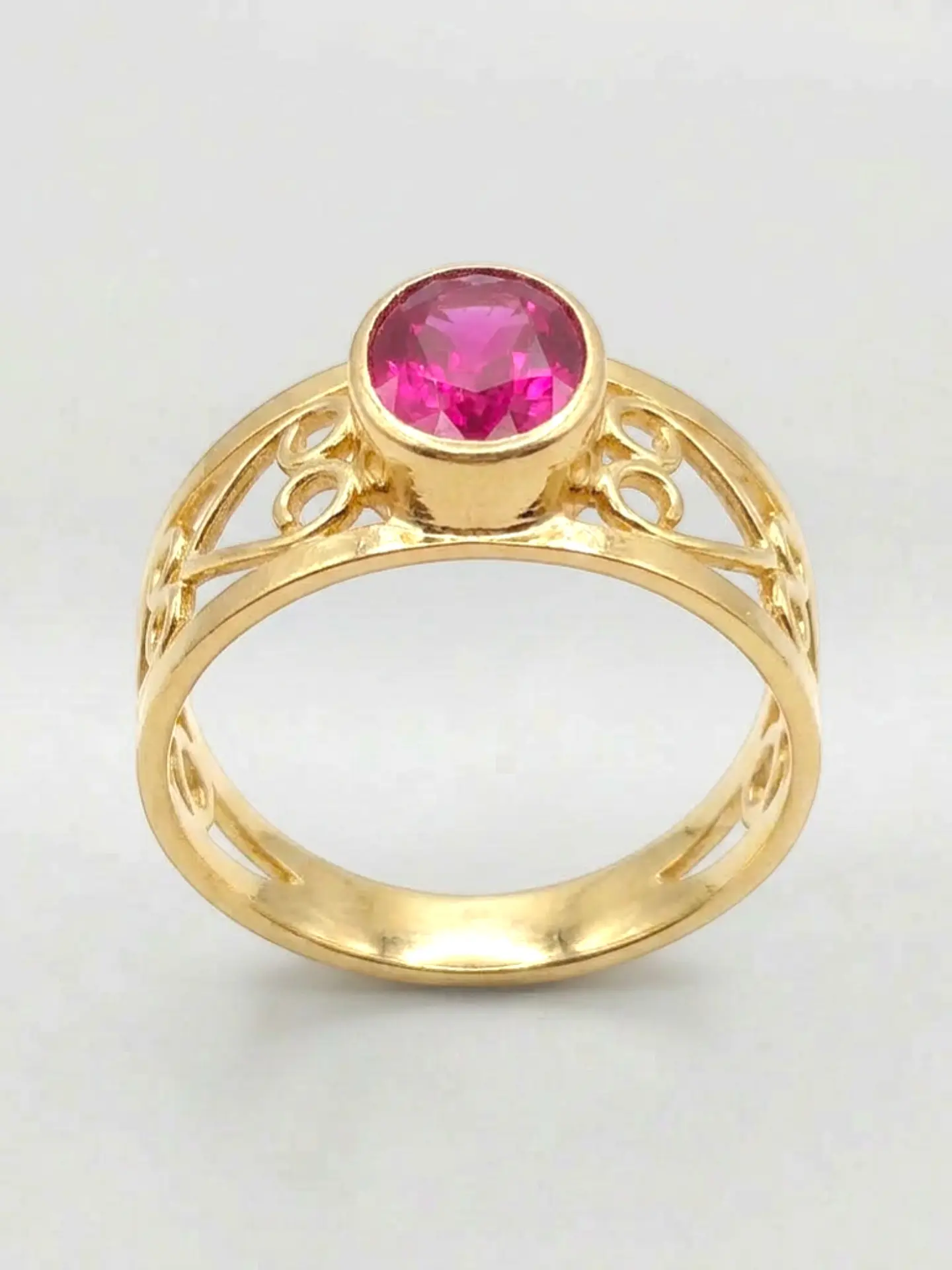 Anillo Olimpo Majestuoso de Rubí Oro 18k 1