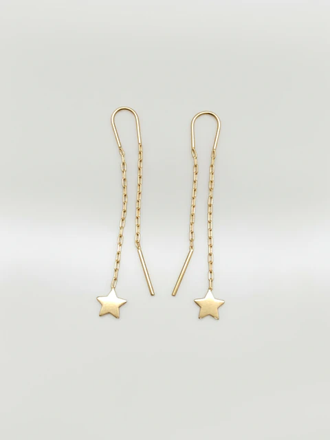 Aros Cadena con Estrella Fugaz Oro 18k