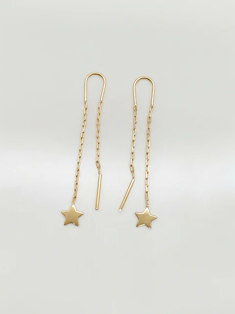 Aros Cadena con Estrella Fugaz Oro 18k