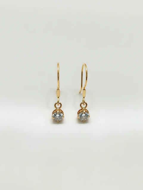 Aros Chatón Danza de Brillo Circón Colgante Oro 18k