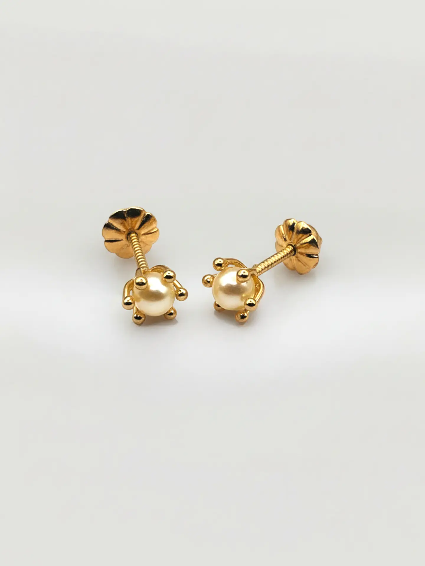 Aros Pistilo Perla Cultivada Mediano Oro 18k 3