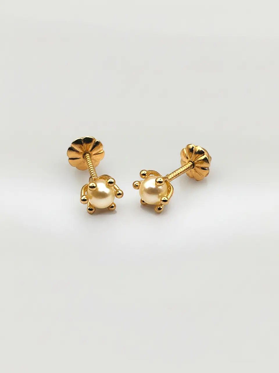 Aros Pistilo Perla Cultivada Mediano Oro 18k 3