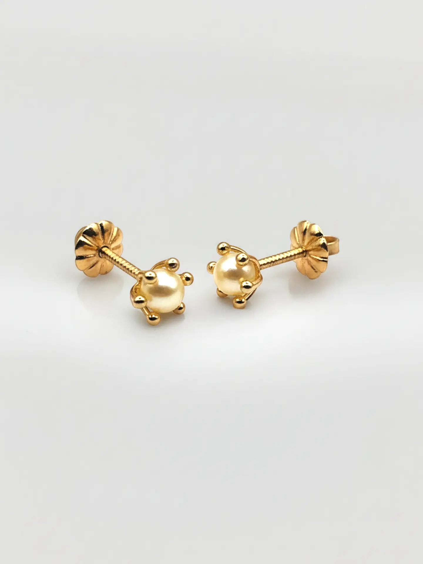 Aros Pistilo Perla Cultivada Mediano Oro 18k 4