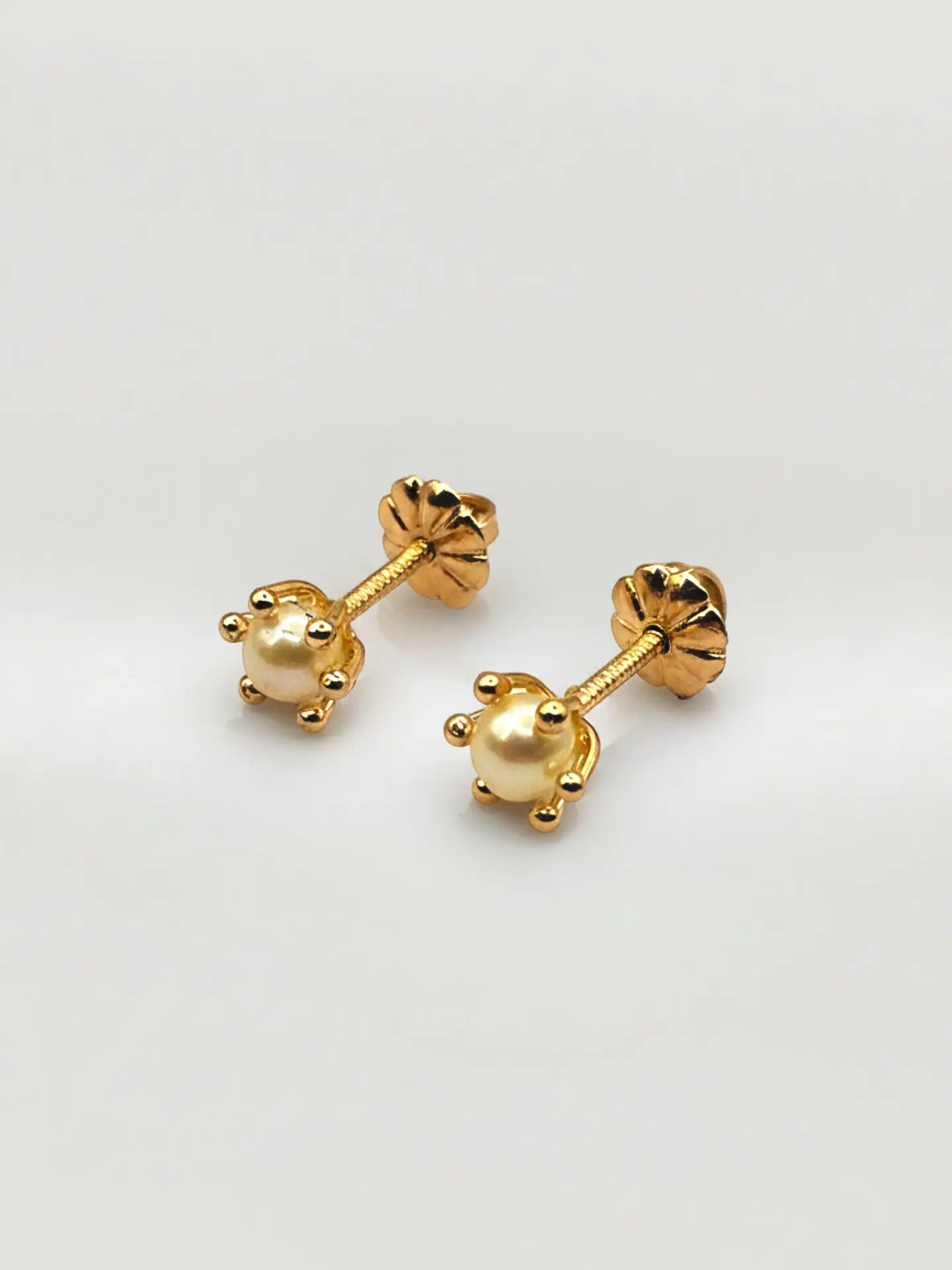 Aros Pistilo Perla Cultivada Mediano Oro 18k 5